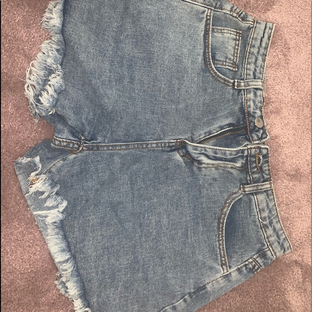 Blue denim shorts